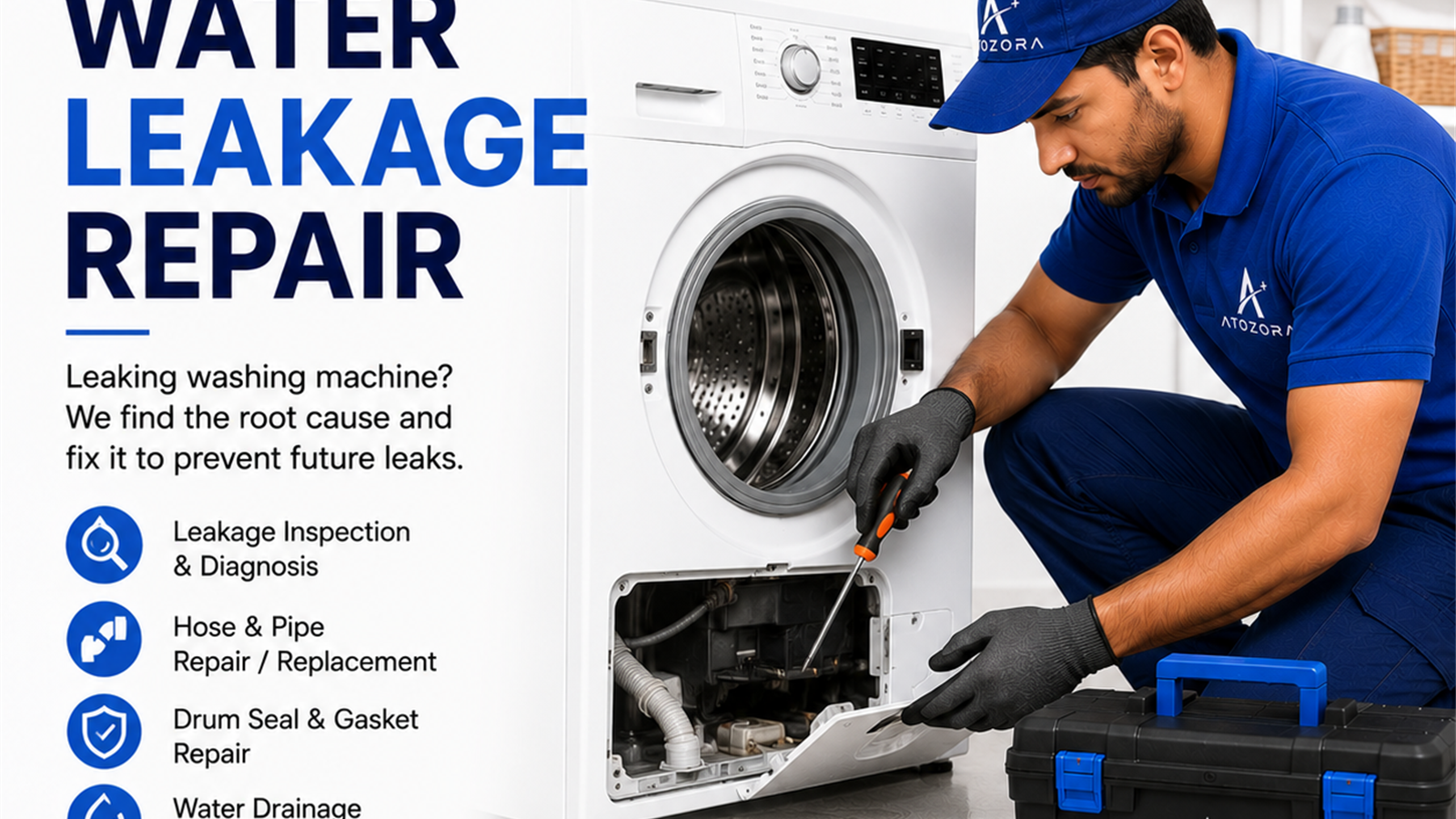 Atozora washing machine water leakage repair service